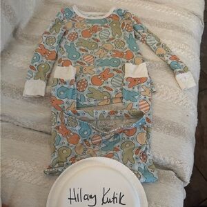 Caden Lane Kids Pajama Set - Blue, Green, and Orange Easter Pajamas